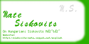 mate siskovits business card
